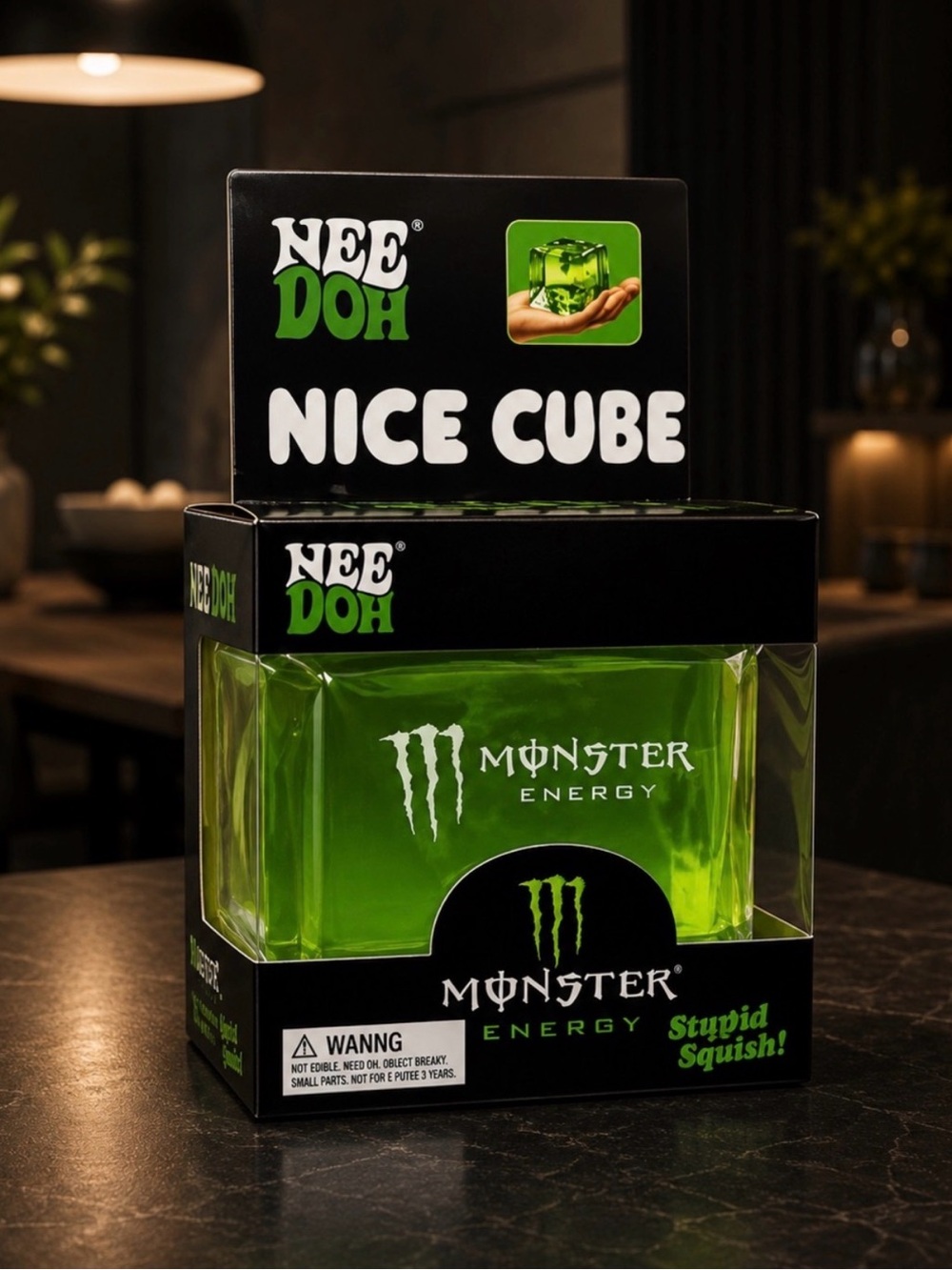 Needoh Nice Cube Monster Energy Green Stress Toy